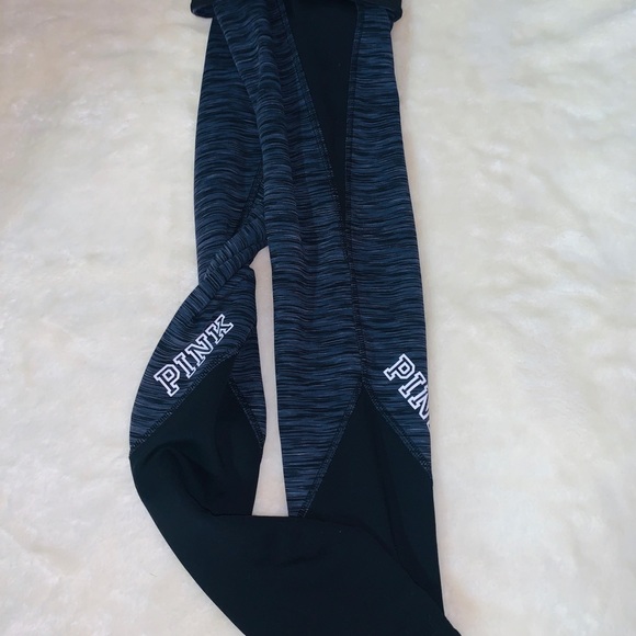 Pink Victoria Secret Ultimate Reversible Leggings Marl Gray Black Slim Pants S - Picture 5 of 15